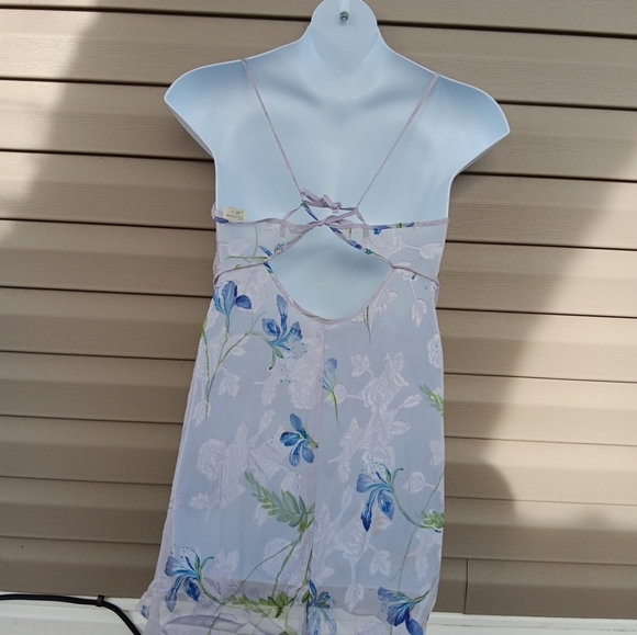 90s California Miss Floral Chemise with Blue and Green Accentsli - Picture 2 of 3